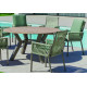 Ensemble table ronde et fauteuils de jardin 6 personnes en aluminium et Neolith - Veneto /catania - Hevea