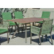 Ensemble table et fauteuils de jardin 6 personnes en aluminium et Neolith - Veneto /catania - Hevea