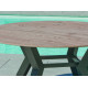 Table ronde salon de jardin 6 personnes en aluminium et Neolith - Veneto - Hevea
