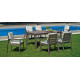 Ensemble table et fauteuils de jardin 6 personnes en aluminium et HPL - Camelia - champagne - Hevea