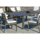 Ensemble table et fauteuils de jardin extensible 10 personnes en aluminium et Dralon - Camelia - champagne - Hevea