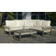 Salon de jardin bas d'angle 5 personnes en aluminium et cordage - Estambul - champagne - Hevea