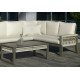Salon de jardin bas d'angle 5 personnes en aluminium et cordage - Estambul - champagne - Hevea