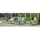 Salon de jardin bas 6 personnes en aluminium et cordage - Havana - champagne - Hevea