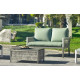 Salon de jardin bas 6 personnes en aluminium et cordage - Havana - champagne - Hevea