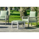 Salon de jardin bas 6 personnes en aluminium et cordage - Havana - champagne - Hevea