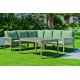 Salon de jardin bas d'angle 6 personnes en aluminium et cordage - Havana - champagne - Hevea