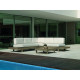 Salon de jardin bas d'angle 6 personnes en aluminium et Dralon - Menfis - Hevea