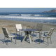 Ensemble table ronde et fauteuils de jardin 4 personnes en aluminium et HPL - Velonia/palma - champagne - Hevea