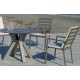Ensemble table ronde et fauteuils de jardin 4 personnes en aluminium et HPL - Velonia/palma - champagne - Hevea
