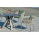 Ensemble table ronde et fauteuils de jardin 4 personnes en aluminium et HPL - Velonia/tulip - champagne - Hevea