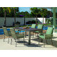 Ensemble table et fauteuils de jardin 6 personnes en aluminium et HPL - Camelia/catania - Hevea
