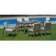 Table salon de jardin 8 personnes en aluminium et HPL - Camelia - Hevea