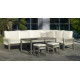 Salon de jardin bas d'angle 8 personnes en aluminium et cordage - Estambul - Hevea