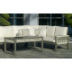Salon de jardin bas d'angle 7 personnes en aluminium et cordage - Estambul - Hevea