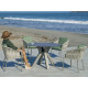 Table ronde salon de jardin 4 personnes en aluminium et HPL - Velonia - Hevea