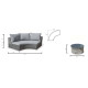 Salon de jardin bas rond 8 personnes en aluminium et cordage - Naroha - gris - Hevea