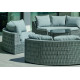 Salon de jardin bas rond 8 personnes en aluminium et cordage - Naroha - gris - Hevea