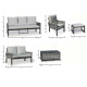 Salon de jardin bas 4 personnes en aluminium, dralon et cordage - Havana - Hevea