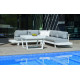 Salon de jardin bas d'angle 6 personnes en aluminium et Dralon - Menfis - Hevea