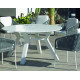 Table ronde salon de jardin 6 personnes en aluminium et Krion - Andes - blanche - Hevea