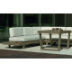 Salon de jardin bas d'angle 6 personnes en aluminium et Dralon - Menfis - Hevea