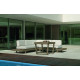 Salon de jardin bas d'angle 6 personnes en aluminium et Dralon - Menfis - Hevea