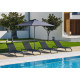 Parasol de jardin ouverture push-up EOLO 250x250 cm en aluminium laqué et toile OLEFIN® EZPELETA