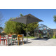 Parasol de jardin ouverture push-up EOLO 250x250 cm en aluminium laqué et toile OLEFIN® EZPELETA