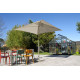 Parasol de jardin ouverture push-up EOLO 250x250 cm en aluminium laqué et toile OLEFIN® EZPELETA