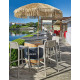 Parasol de jardin à franges MANILA diam. 200 cm en acier finition bois Marron EZPELETA