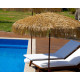 Parasol de jardin à franges MANILA diam. 200 cm en acier finition bois Marron EZPELETA