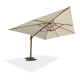 Parasol de jardin déporté imitation bois SEVILLA 4x3m en aluminium et toile polyester DCB GARDEN