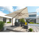 Parasol de jardin déporté imitation bois SEVILLA 4x3m en aluminium et toile polyester DCB GARDEN
