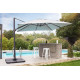 Parasol de jardin déporté inclinable gris SEVILLA 2,5x2,5m en aluminium et toile polyester DCB GARDEN