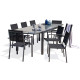 Ensemble table et chaises de jardin en alu/verre pour 8 personnes DCB Garden TOLEDE gris anthracite