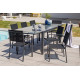 Ensemble table et chaises de jardin en alu/verre pour 8 personnes DCB Garden TOLEDE gris anthracite