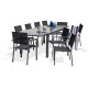 Ensemble table et chaises de jardin en alu/verre pour 10 personnes DCB Garden TOLEDE gris anthracite