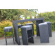 Ensemble bar haut et tabourets de jardin 6 personnes Calvi anthracite