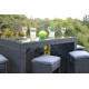 Ensemble bar haut et tabourets de jardin 6 personnes Calvi anthracite