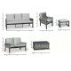 Salon de jardin bas d'angle 6 personnes en aluminium et cordage - Havana - champagne - Hevea