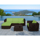 Salon de jardin design bas chocolat 5 personnes DELORM