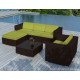 Salon de jardin design bas chocolat 5 personnes DELORM
