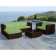 Salon de jardin design bas chocolat 5 personnes DELORM