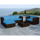 Salon de jardin design bas chocolat 5 personnes DELORM