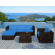 Salon de jardin design bas chocolat 5 personnes DELORM