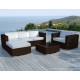 Salon de jardin design bas chocolat 5 personnes DELORM