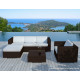 Salon de jardin design bas chocolat 5 personnes DELORM