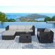 Salon de jardin design bas noir 5 personnes DELORM