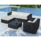 Salon de jardin design bas noir 5 personnes DELORM